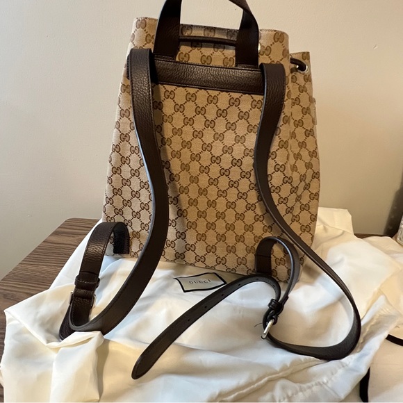 Sold Authentic Gucci Monogram Drawstring Backpack - Picture 9 of 10